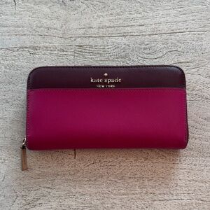 Kate Spade Fuchsia and Dark Brown Wallet